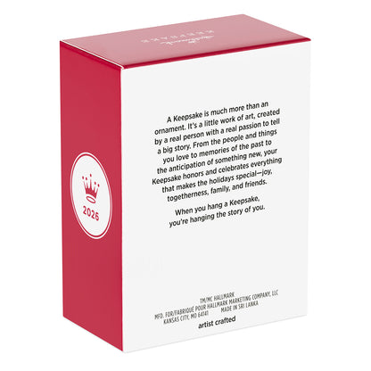 Disney Mickey Mouse A Year of Disney Magic 2026 — 2026 Hallmark Keepsake Christmas Ornament packaging with 2026 logo detail.