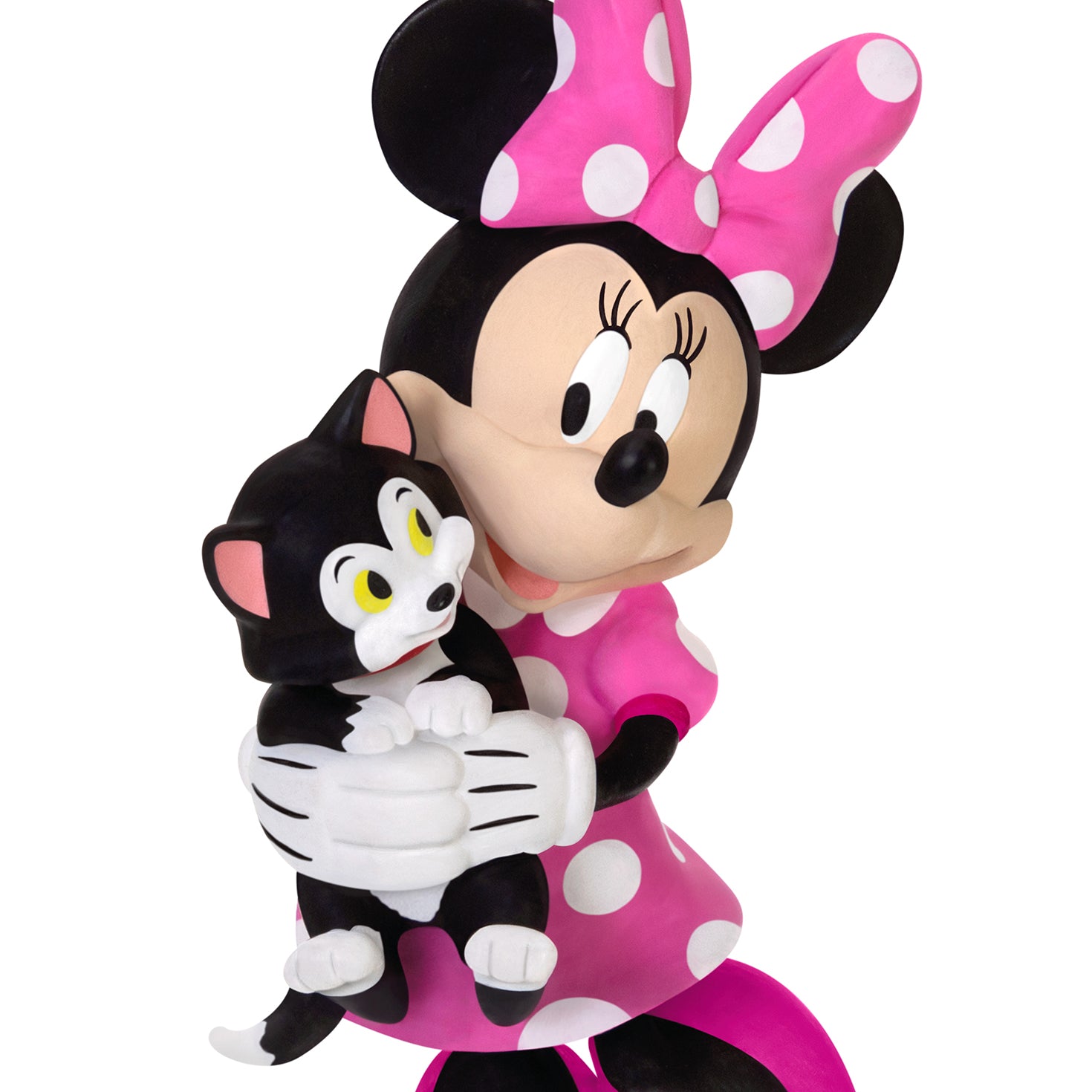 Disney Minnie Mouse Best Friends Forever — 2026 Hallmark Keepsake Christmas Ornament featuring Minnie in a pink polka-dot dress cuddling Figaro the cat.