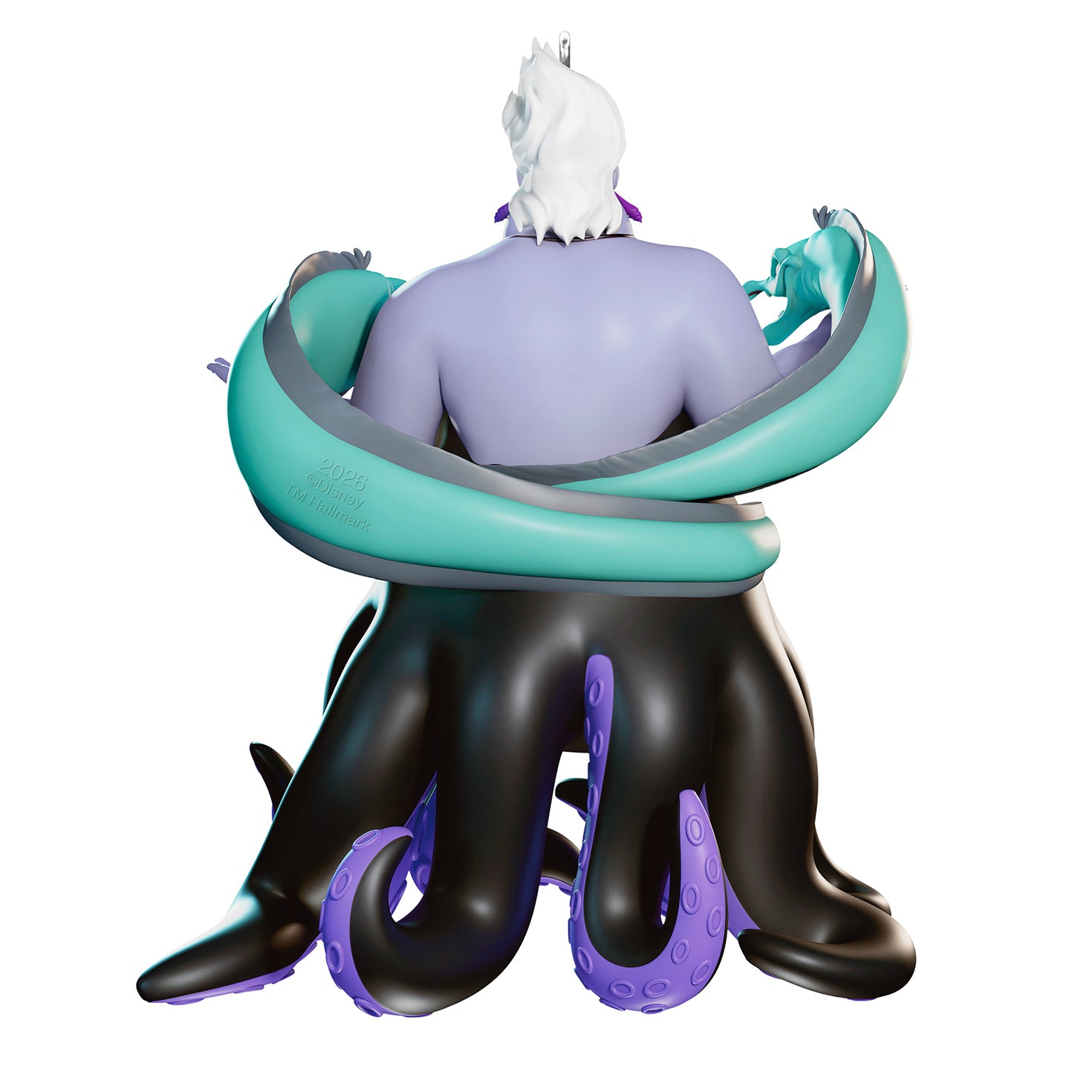 Disney The Little Mermaid Ursula — 2026 Hallmark Keepsake Christmas Ornament, detailed view of the octopus villain with Flotsam and Jetsam.