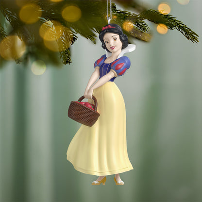 Disney Snow White and the Seven Dwarfs The Fairest One of All — 2026 Hallmark Keepsake Christmas Ornament, colourful princess with basket of apples, hanging from tree