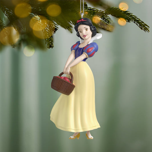 Disney Snow White and the Seven Dwarfs The Fairest One of All — 2026 Hallmark Keepsake Christmas Ornament, colourful princess with basket of apples, hanging from tree
