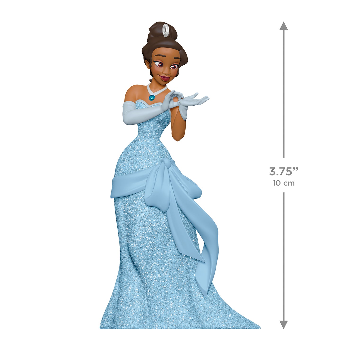 Disney The Princess and the Frog A Beauty in Blue — 2026 Hallmark Keepsake Christmas Ornament, Tiana figurine in sparkling blue gown, 10 cm tall