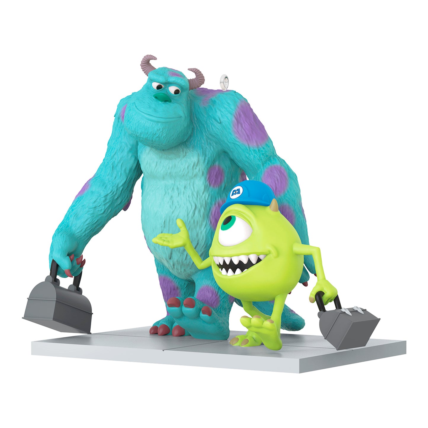 Disney/Pixar Monsters, Inc. Mike and Sulley — 2026 Hallmark Keepsake Christmas Ornament, detailed figurines of Mike Wazowski and Sulley with lunch boxes.