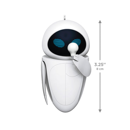 Disney/Pixar Wall-E Eve — 2026 Hallmark Keepsake Christmas Ornament, white droid holding a light bulb, measuring 3.25 inches.