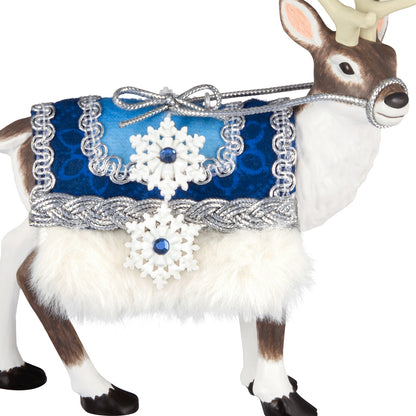 Father Christmas's Reindeer — 2026 Hallmark Keepsake Christmas Ornament with blue saddle blanket and faux fur detail.
