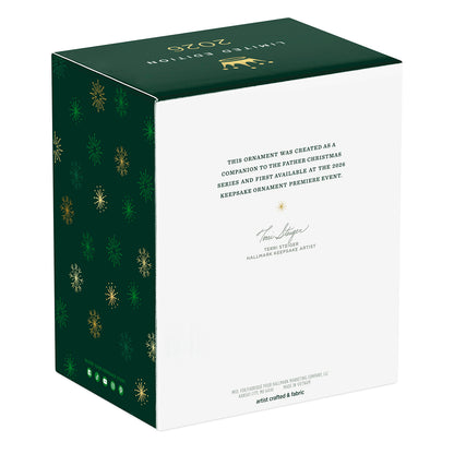 Father Christmas's Reindeer — 2026 Hallmark Keepsake Christmas Ornament packaging box with festive snowflake design and gold accents.