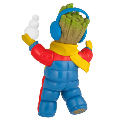 Marvel Studios I Am Groot Snow Day — 2026 Hallmark Keepsake Christmas Ornament featuring Groot in colourful winter gear holding a snowball.