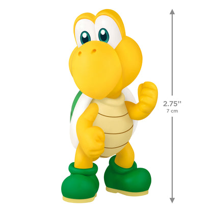 Nintendo Super Mario Koopa Troopa — 2026 Hallmark Keepsake Christmas Ornament, colourful figurine, 7 cm tall, angled view.