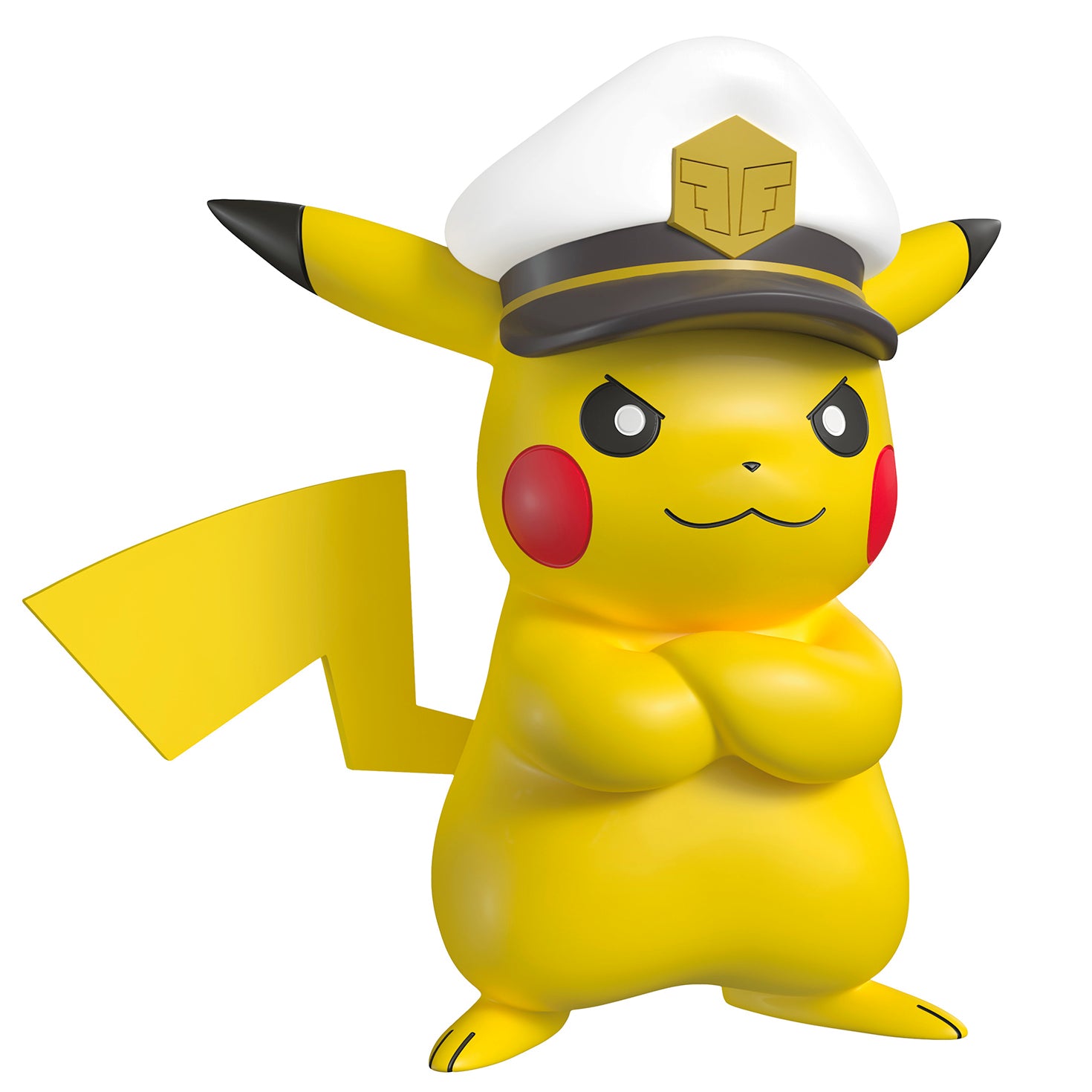 Pokémon Captain Pikachu — 2026 Hallmark Keepsake Christmas Ornament, detailed figurine with crossed arms, wearing a naval hat.