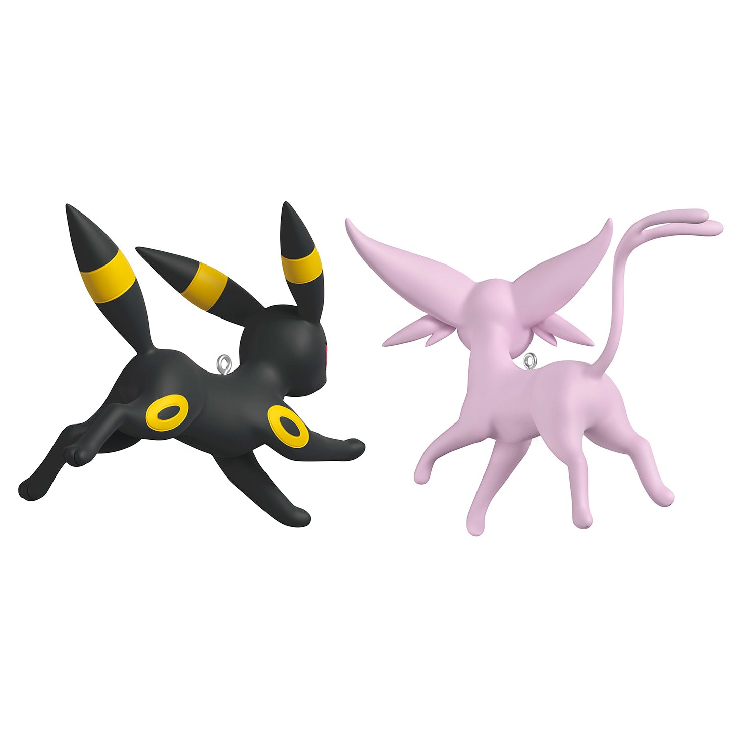 Pokémon Espeon and Umbreon, Set of 2 — 2026 Hallmark Keepsake Christmas Ornaments, detailed close-up view, colourful design