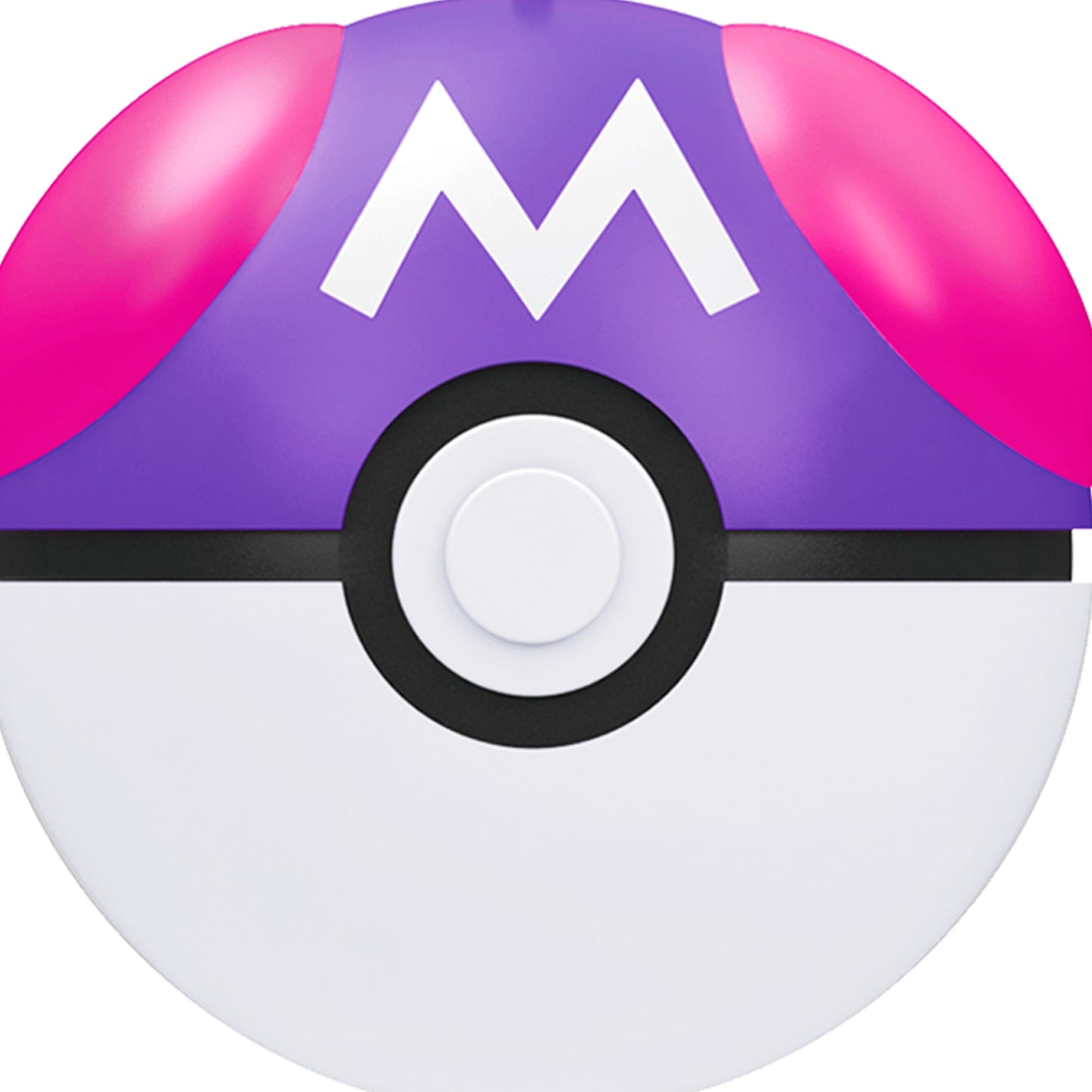 Pokémon Poké Ball, Set of 6 — 2026 Hallmark Keepsake Christmas Ornaments, close up of Master Ball design with vibrant pink and purple details.