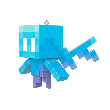 Minecraft Allay — 2026 Hallmark Keepsake Christmas Ornament, pixelated blue figure with wings, flat lay view.