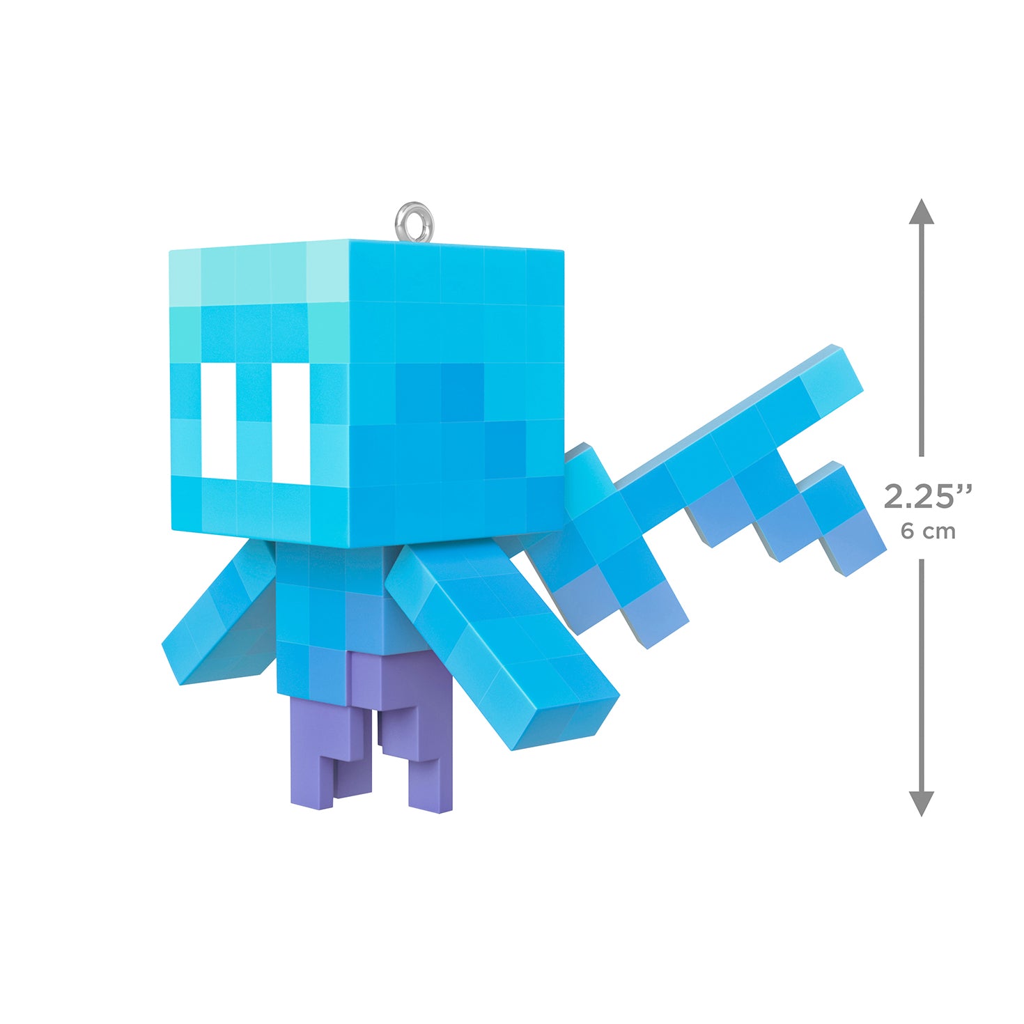 Minecraft Allay — 2026 Hallmark Keepsake Christmas Ornament, blue pixelated design, hanging, dimensions 6 cm.