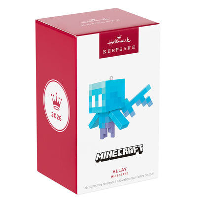 Minecraft Allay — 2026 Hallmark Keepsake Christmas Ornament in decorative packaging with bright blue character design.