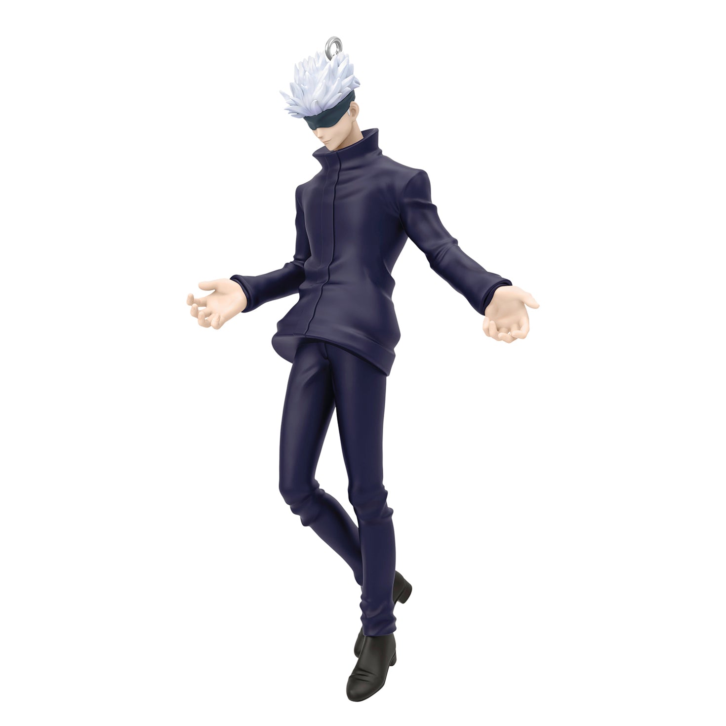 Jujutsu Kaisen Satoru Gojo — 2026 Hallmark Keepsake Christmas Ornament in a stylish pose wearing a high-necked black jacket and pants.