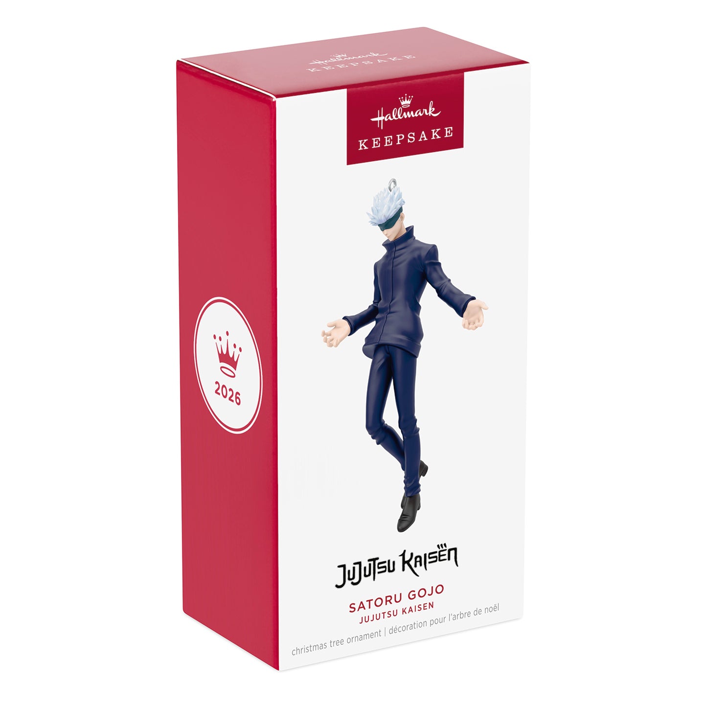 Jujutsu Kaisen Satoru Gojo — 2026 Hallmark Keepsake Christmas Ornament in decorative packaging, featuring character details and vibrant colours.