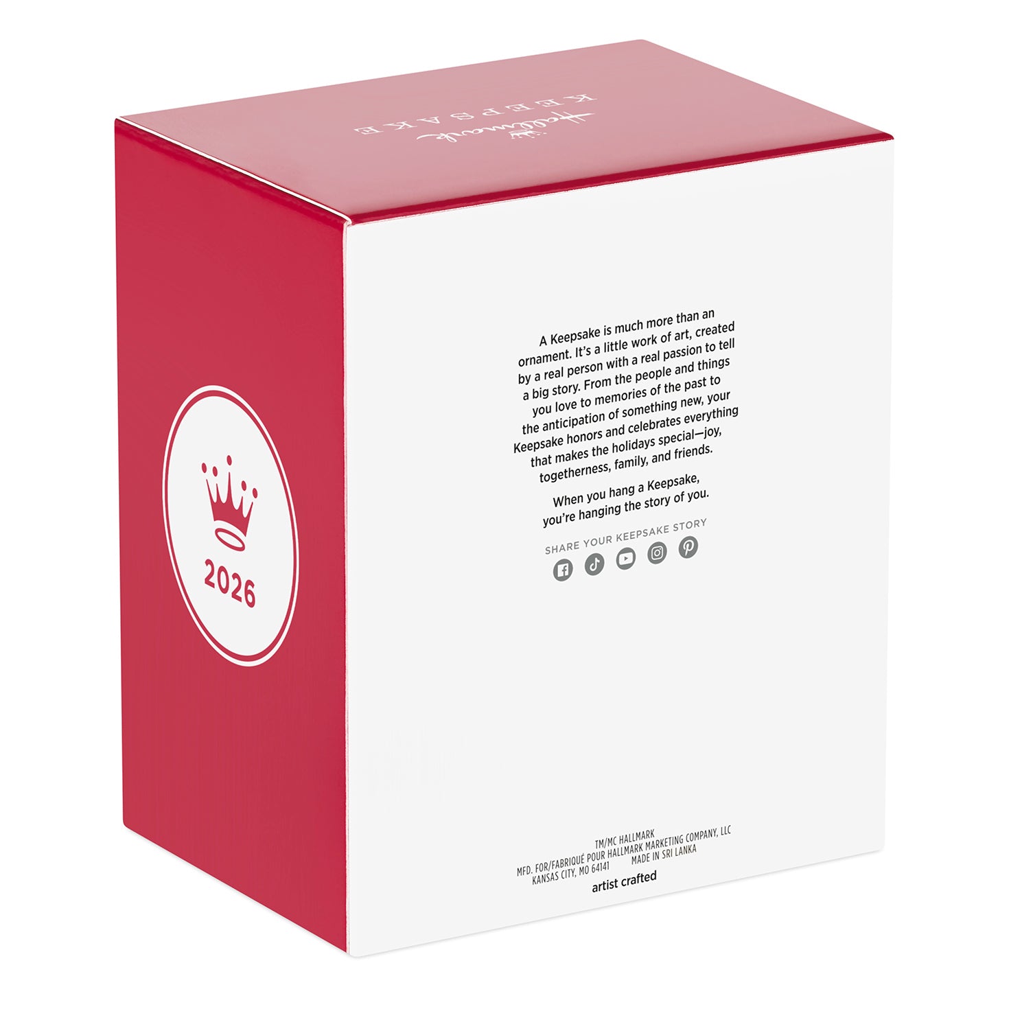 Universal Monsters Creature from the Black Lagoon — 2026 Hallmark Keepsake Christmas Ornament, product packaging detail, red and white box design.