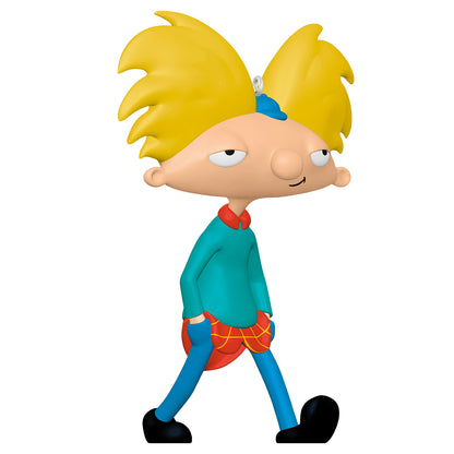Nickelodeon Hey Arnold! Arnold Shortman — 2026 Hallmark Keepsake Christmas Ornament in a bold pose, wearing teal sweater with plaid details.