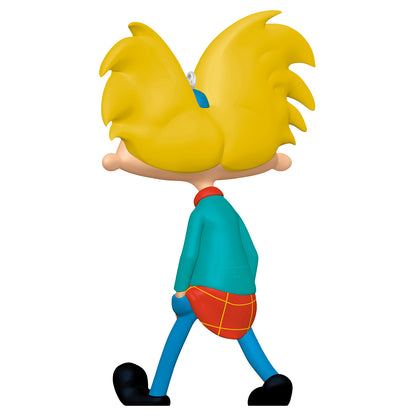 Nickelodeon Hey Arnold! Arnold Shortman — 2026 Hallmark Keepsake Christmas Ornament, rear view, wearing teal sweater and plaid shorts.