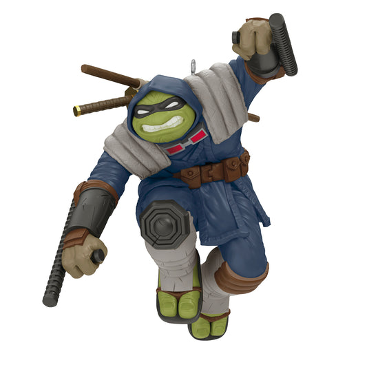 Teenage Mutant Ninja Turtles The Last Ronin — 2026 Hallmark Keepsake Christmas Ornament with Ronin in a blue jacket, holding tonfa and katana.