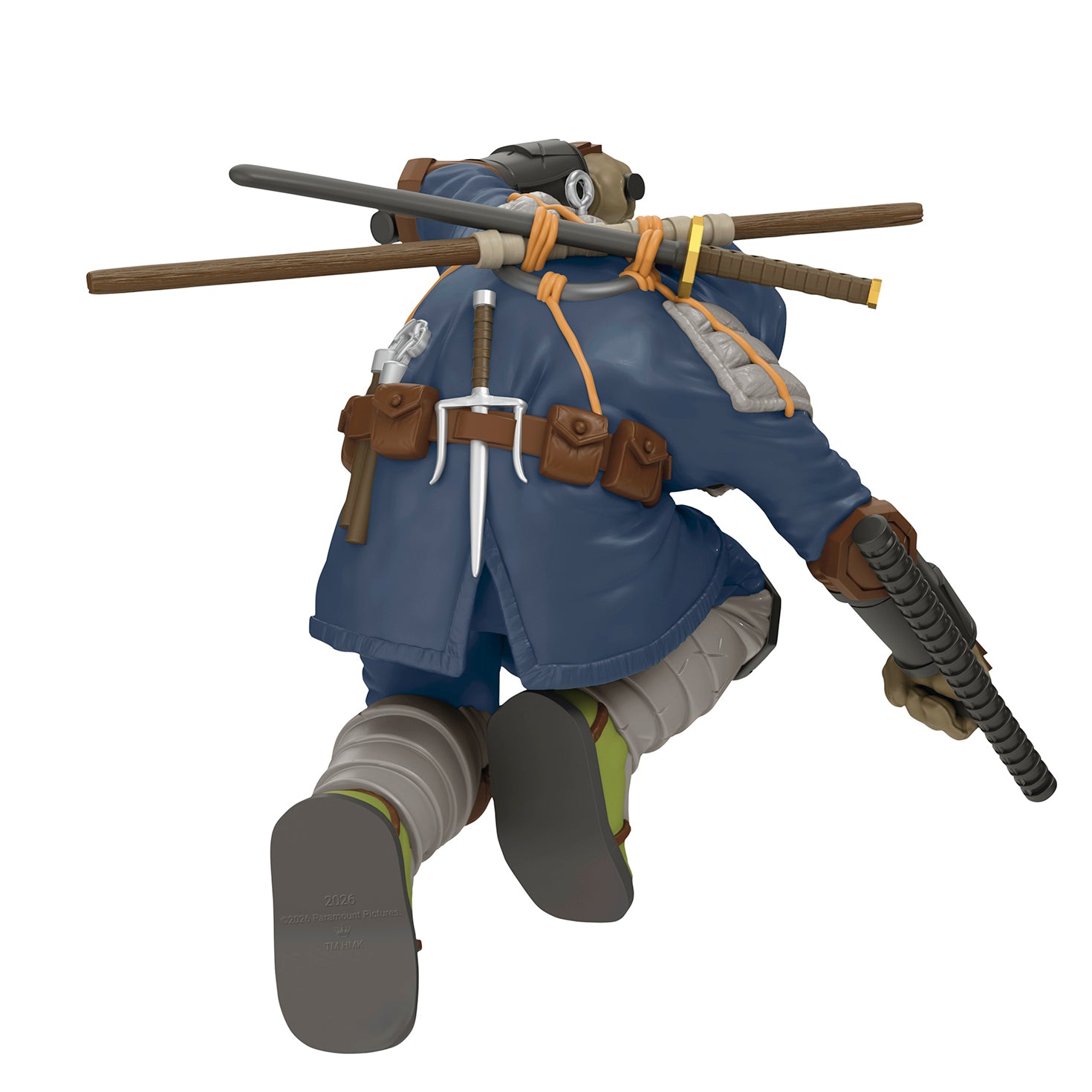 Teenage Mutant Ninja Turtles The Last Ronin — 2026 Hallmark Keepsake Christmas Ornament, detailed back view with katana and bo staff.