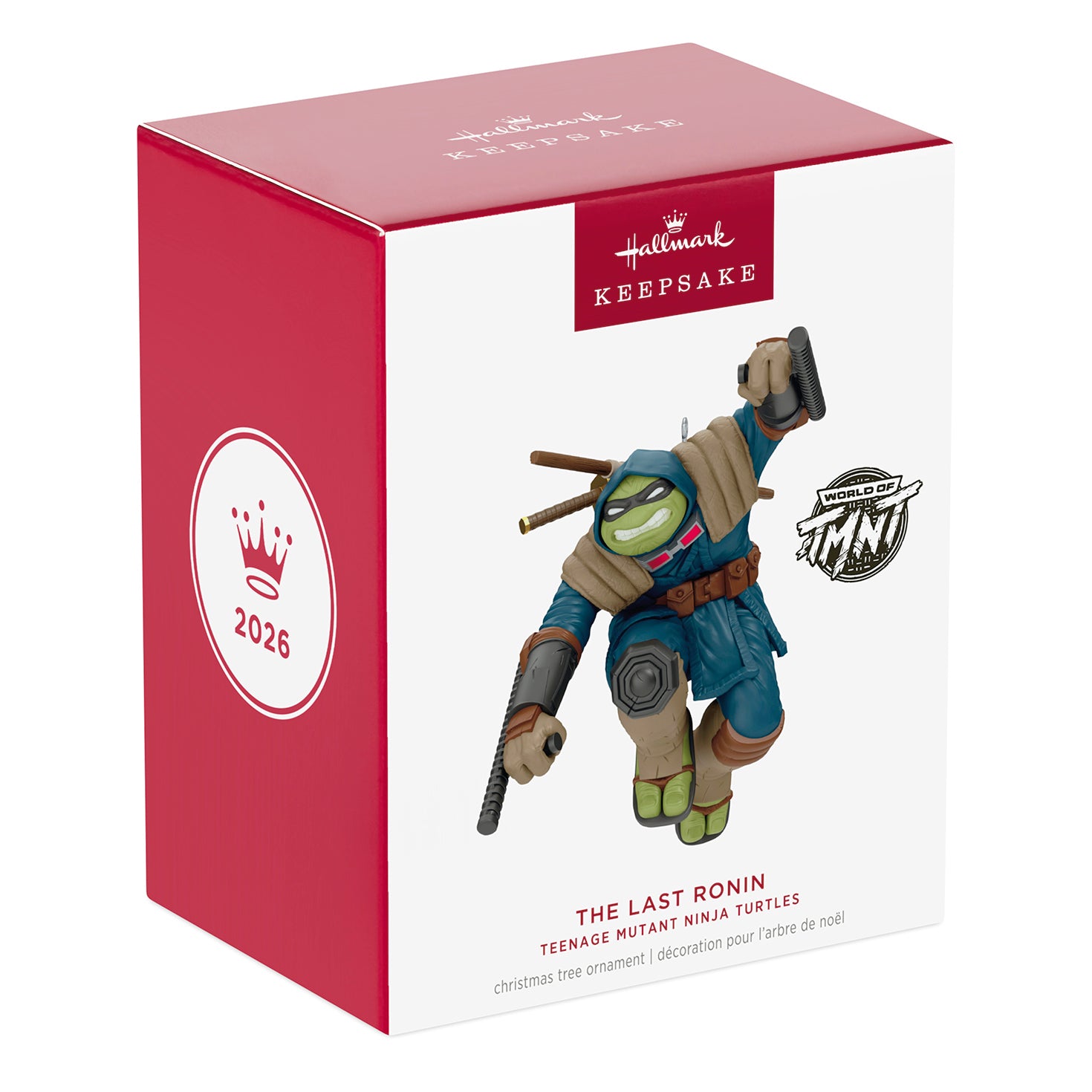 Teenage Mutant Ninja Turtles The Last Ronin — 2026 Hallmark Keepsake Christmas Ornament in box packaging with character design.