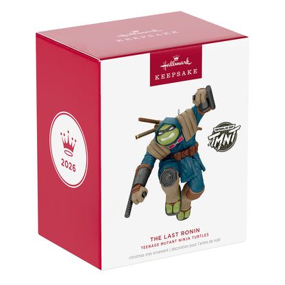 Teenage Mutant Ninja Turtles The Last Ronin — 2026 Hallmark Keepsake Christmas Ornament in box packaging with character design.