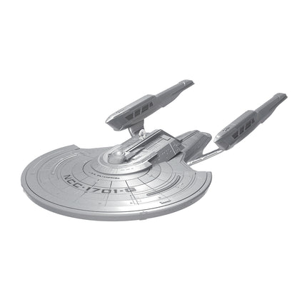 Star Trek: Picard U.S.S. Enterprise NCC-1701-G, Metal — 2026 Hallmark Keepsake Christmas Ornament, angled view, silver finish.