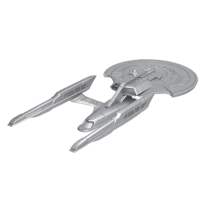 Star Trek: Picard U.S.S. Enterprise NCC-1701-G, metal ornament, angled view showcasing sleek silver design and details.