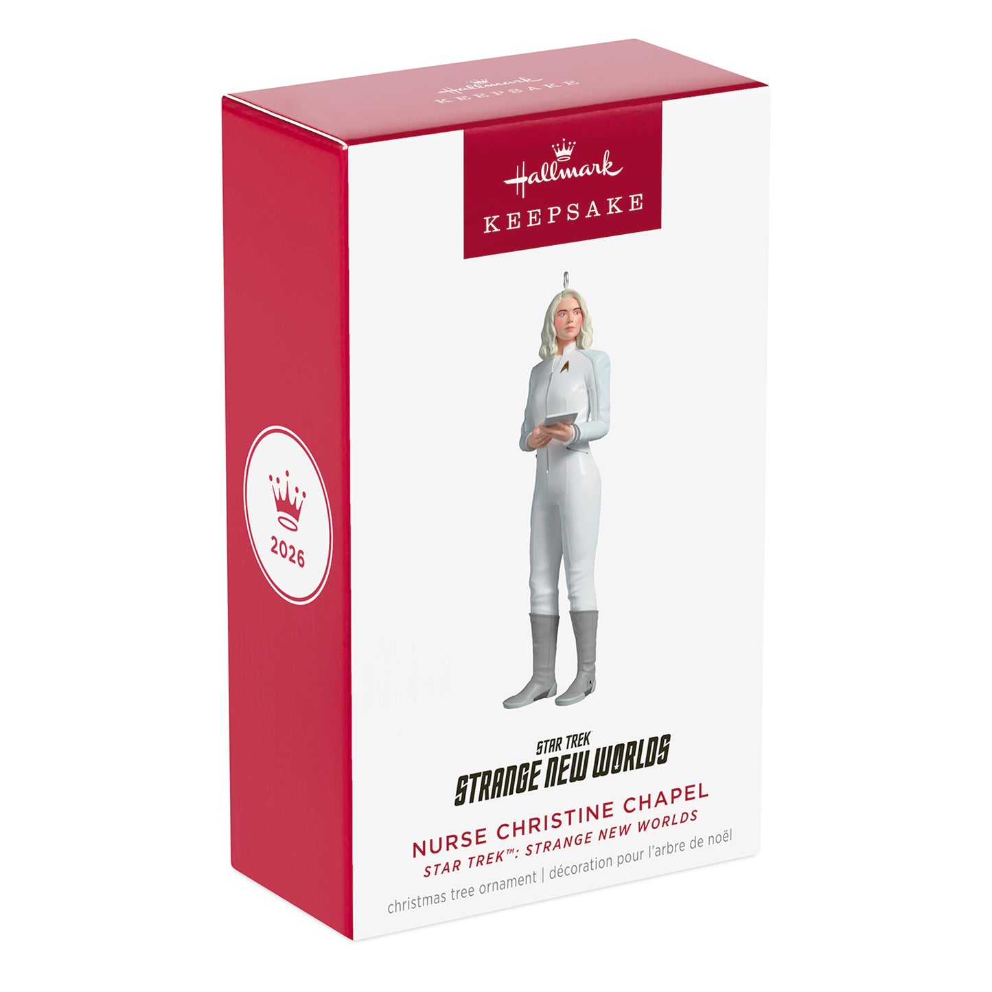 Star Trek: Strange New Worlds Nurse Christine Chapel — 2026 Hallmark Keepsake Christmas Ornament packaging view with vibrant colours and detailed design.