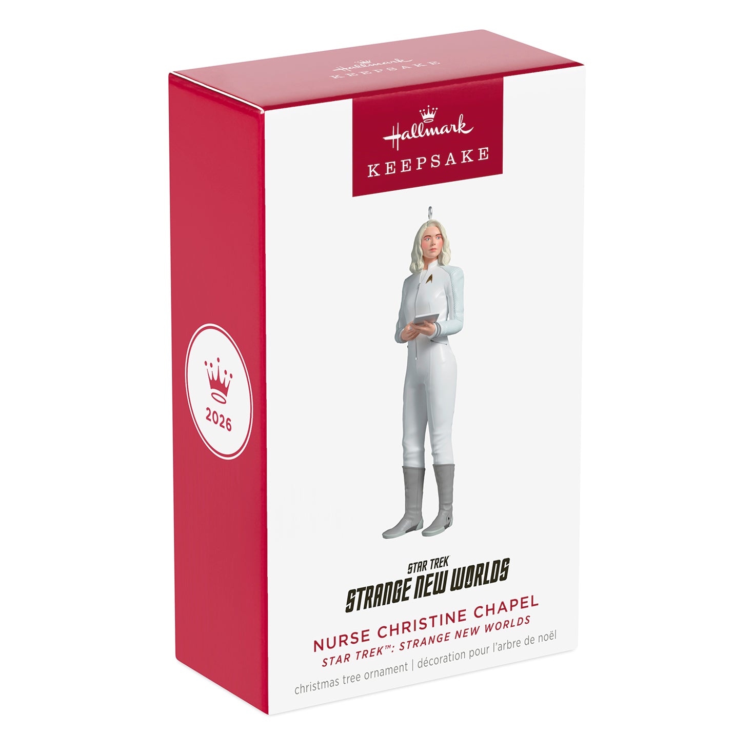 Star Trek: Strange New Worlds Nurse Christine Chapel — 2026 Hallmark Keepsake Christmas Ornament packaging view with vibrant colours and detailed design.
