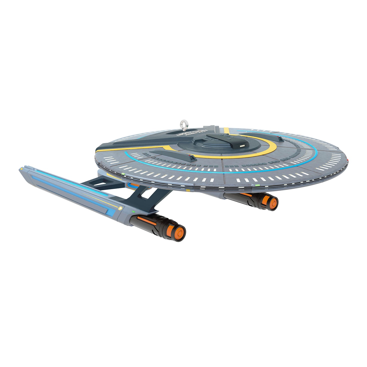 Star Trek: Lower Decks U.S.S. Cerritos — 2026 Hallmark Keepsake Christmas Ornament in angled view with intricate detailing.