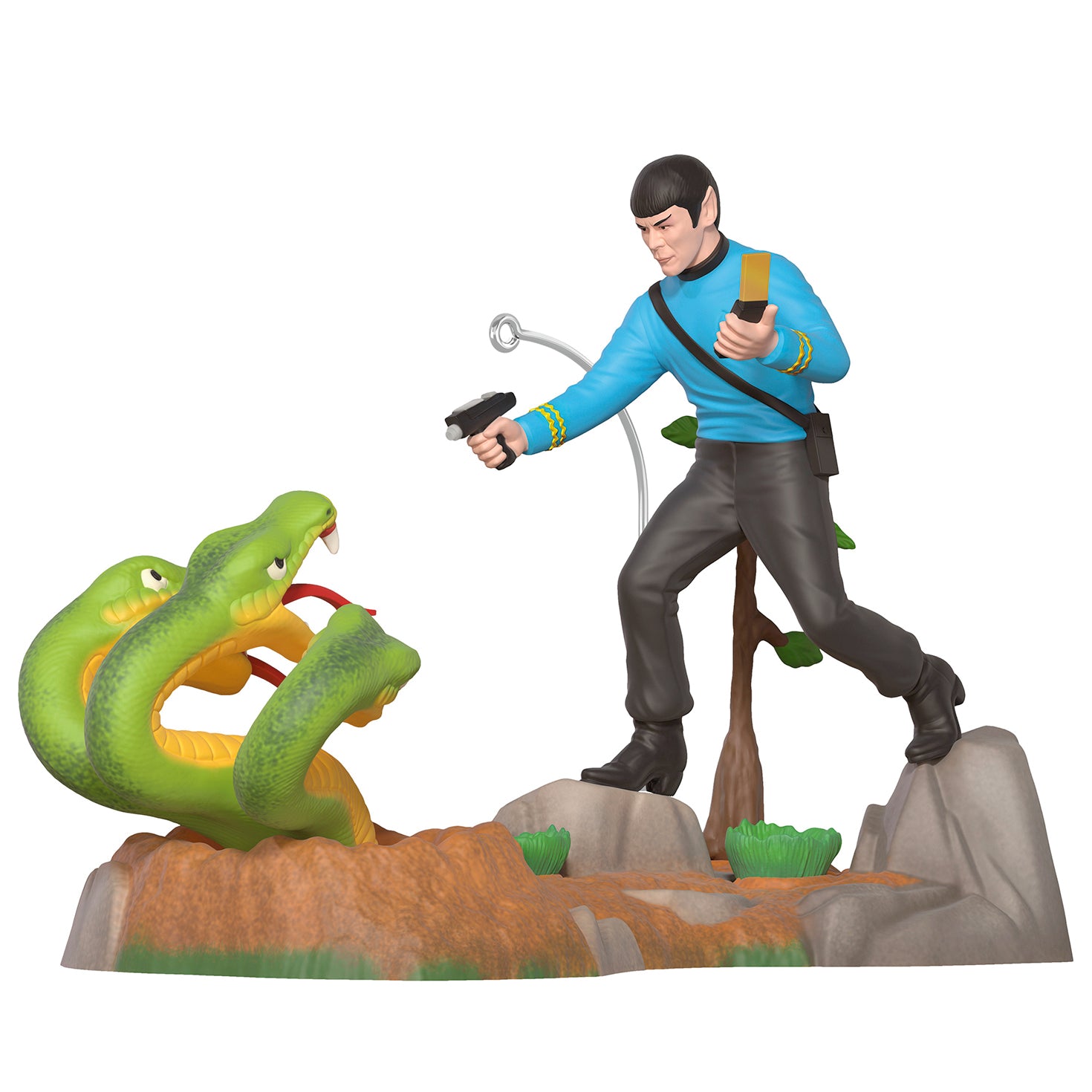 Star Trek™: The Original Series Space Serpent Attack! — 2026 Hallmark Keepsake Christmas Ornament depicting Spock confronting a green serpent.