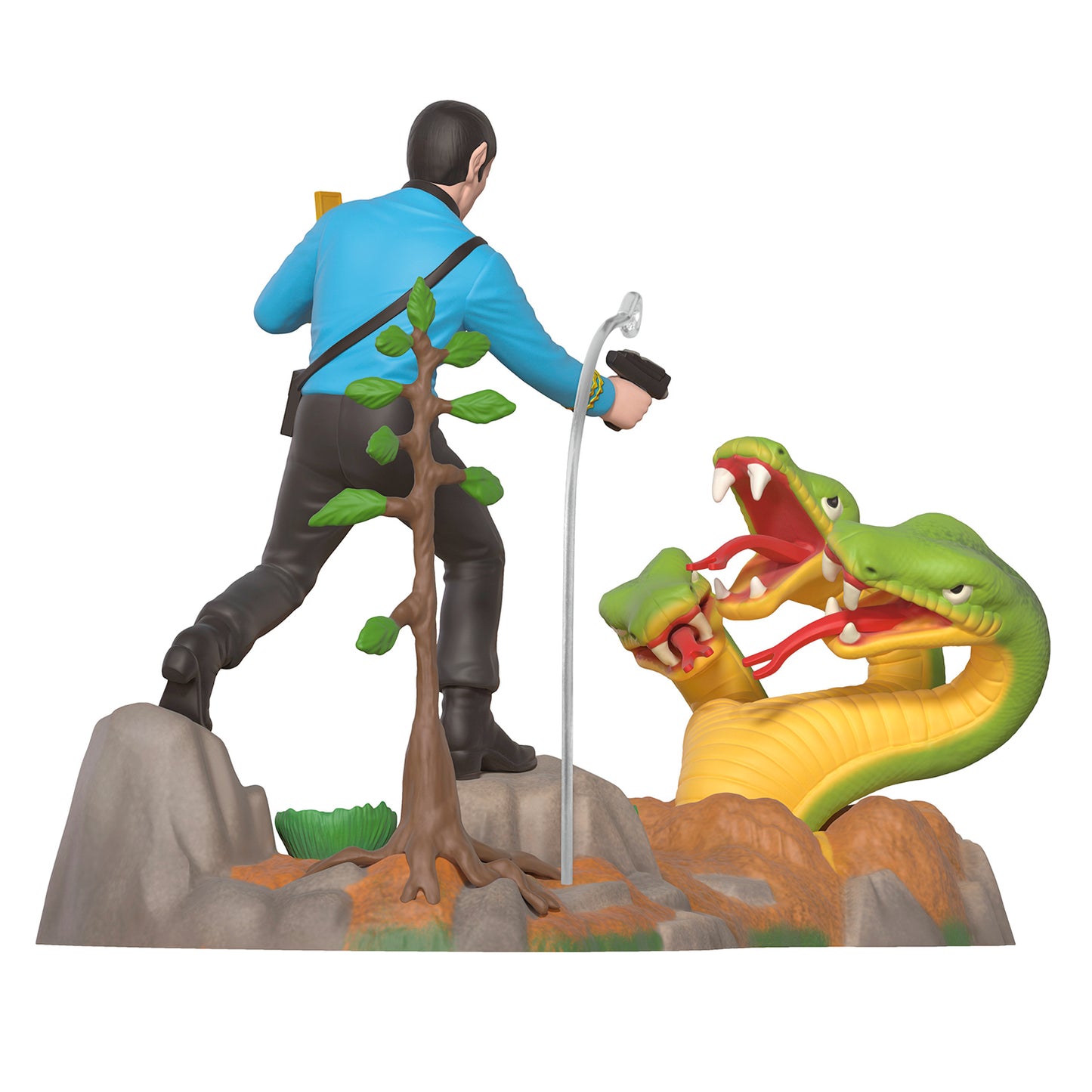 Star Trek™: The Original Series Space Serpent Attack! — 2026 Hallmark Keepsake Christmas Ornament featuring Mr. Spock confronting a multi-headed serpent.