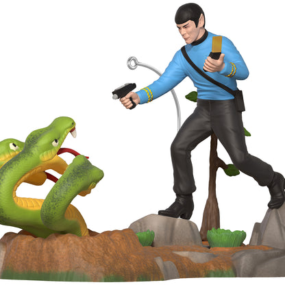 Star Trek™: The Original Series Space Serpent Attack! — 2026 Hallmark Keepsake Christmas Ornament, featuring Spock confronting a green, multi-headed serpent.