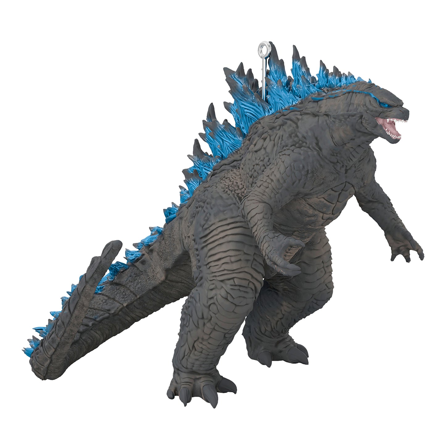 Godzilla: King of the Monsters Long Live the King — 2026 Hallmark Keepsake Christmas Ornament in a dynamic pose with blue dorsal spines.
