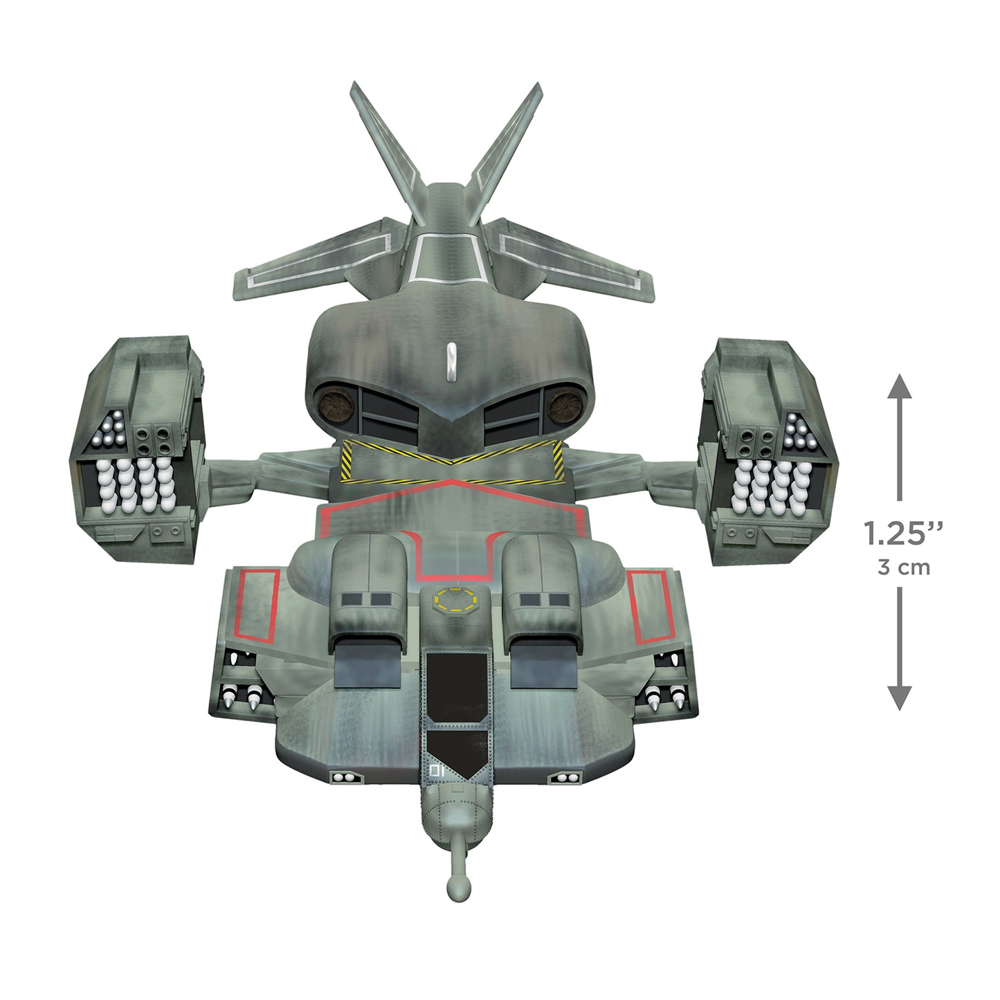 Aliens UD-4L "Cheyenne" Dropship — 2026 Hallmark Keepsake Christmas Ornament, top view, detailed design, 3 cm size