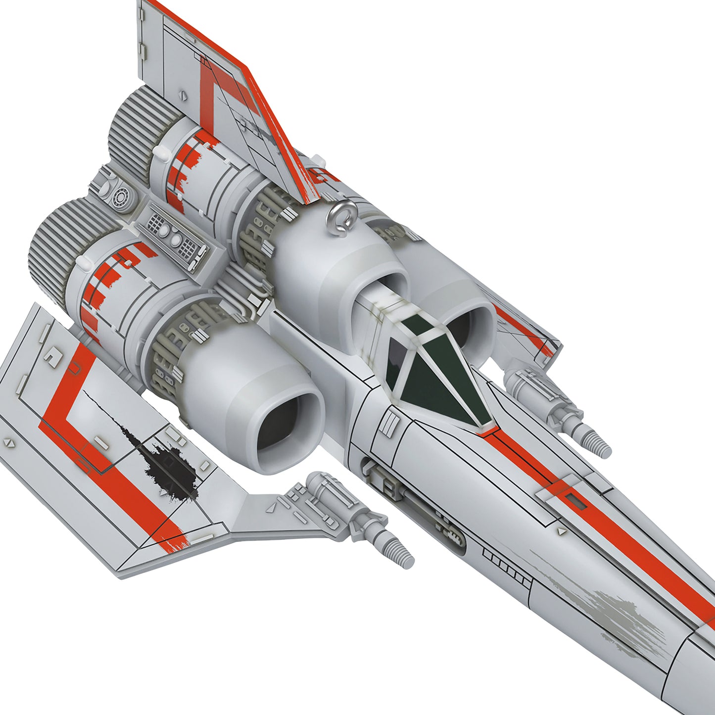 Battlestar Galactica Colonial Viper — 2026 Hallmark Keepsake Christmas Ornament in a detailed angled view showcasing its design.