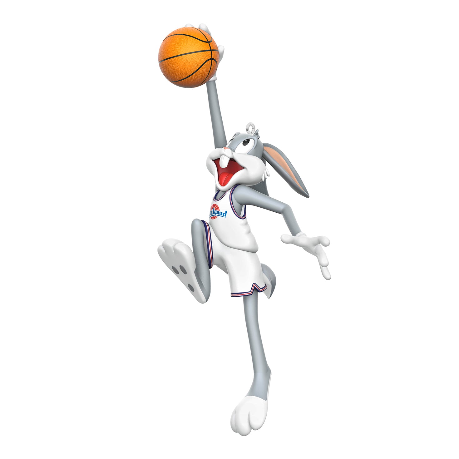 Space Jam 30th Anniversary Bugs Bunny™ — 2026 Hallmark Keepsake Christmas Ornament, Bugs in Tune Squad uniform performing a basketball dunk.