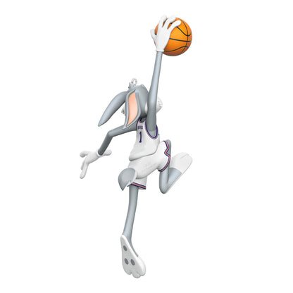 Space Jam 30th Anniversary Bugs Bunny™ — 2026 Hallmark Keepsake Christmas Ornament in basketball pose reaching for dunk, detailed view.