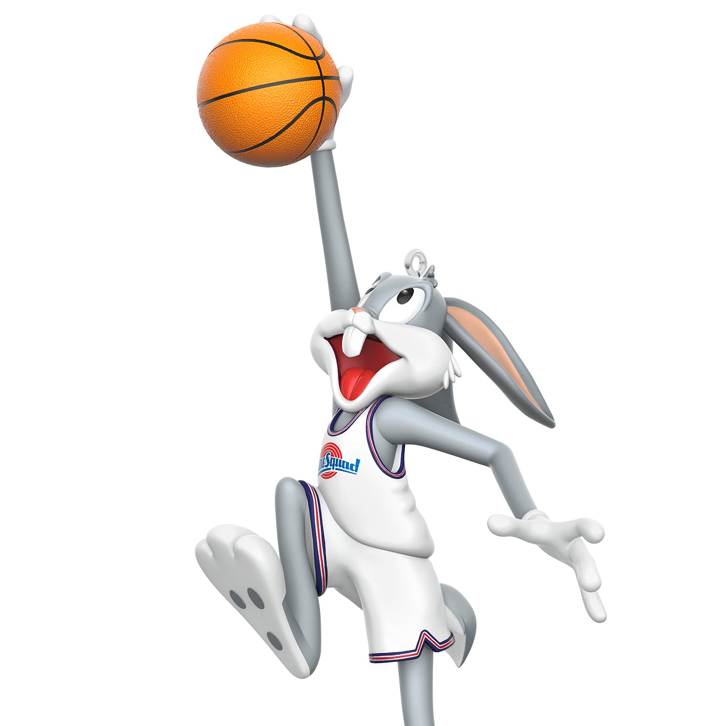 Space Jam 30th Anniversary Bugs Bunny™ — 2026 Hallmark Keepsake Christmas Ornament, animated character, basketball, in a dunking pose.
