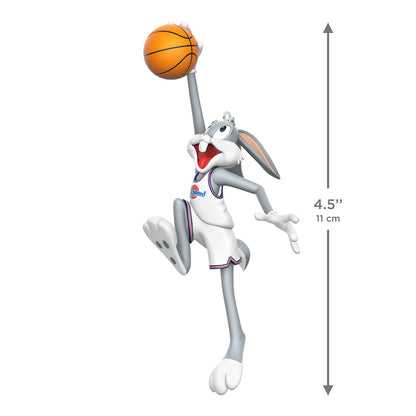 Space Jam 30th Anniversary Bugs Bunny™ — 2026 Hallmark Keepsake Christmas Ornament, 11 cm tall, leaping with basketball in hand.
