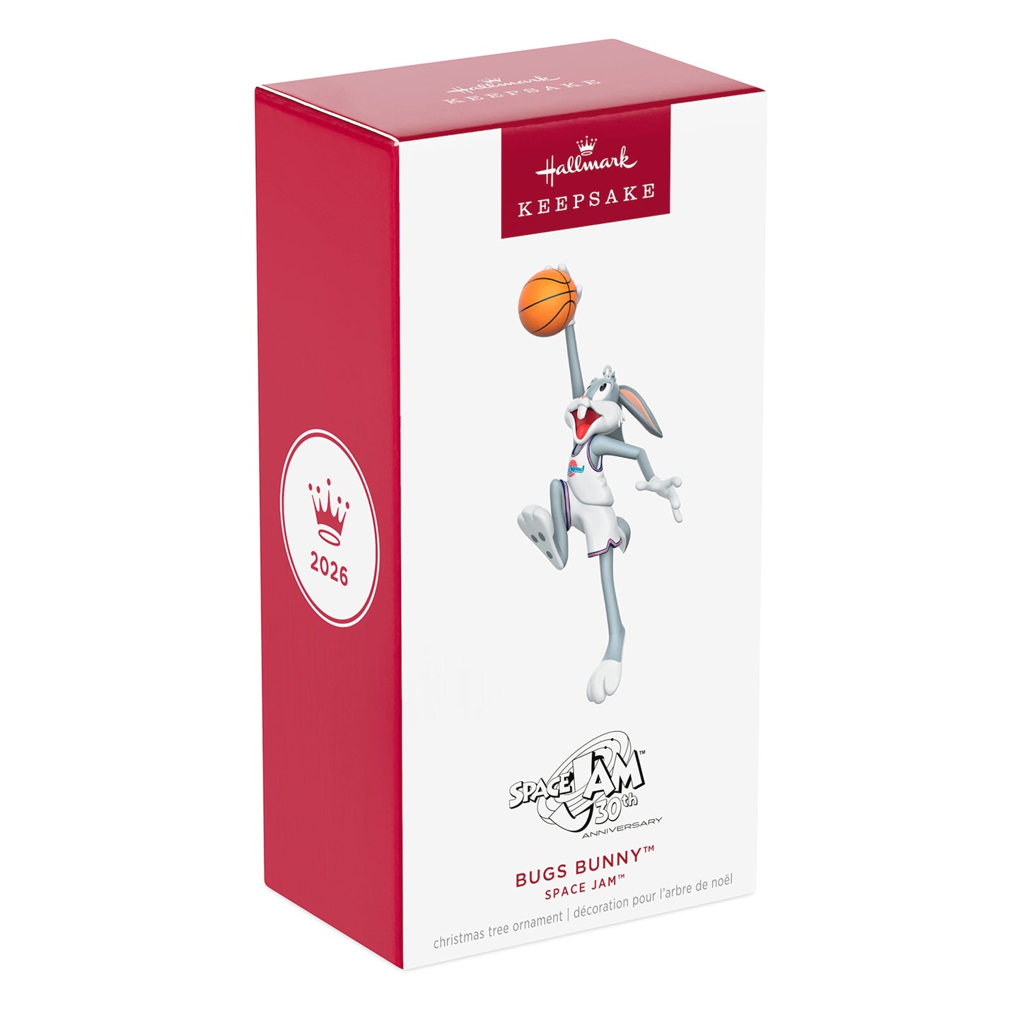 Space Jam 30th Anniversary Bugs Bunny™ — 2026 Hallmark Keepsake Christmas Ornament boxed view with vibrant colours and detailed design.