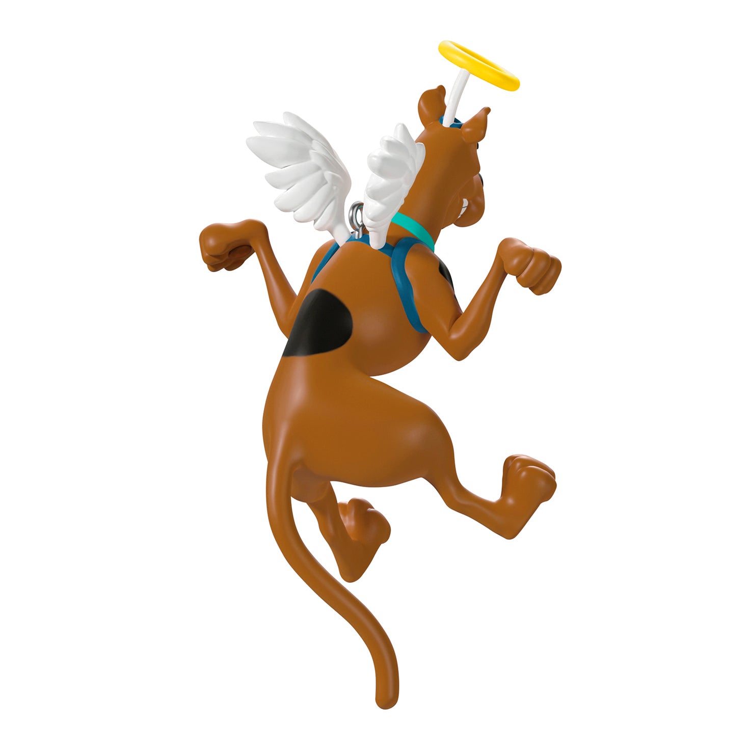 Scooby-Doo™ I've Been Good This Year — 2026 Hallmark Keepsake Christmas Ornament, whimsical design, angel wings, and halo, angled view.