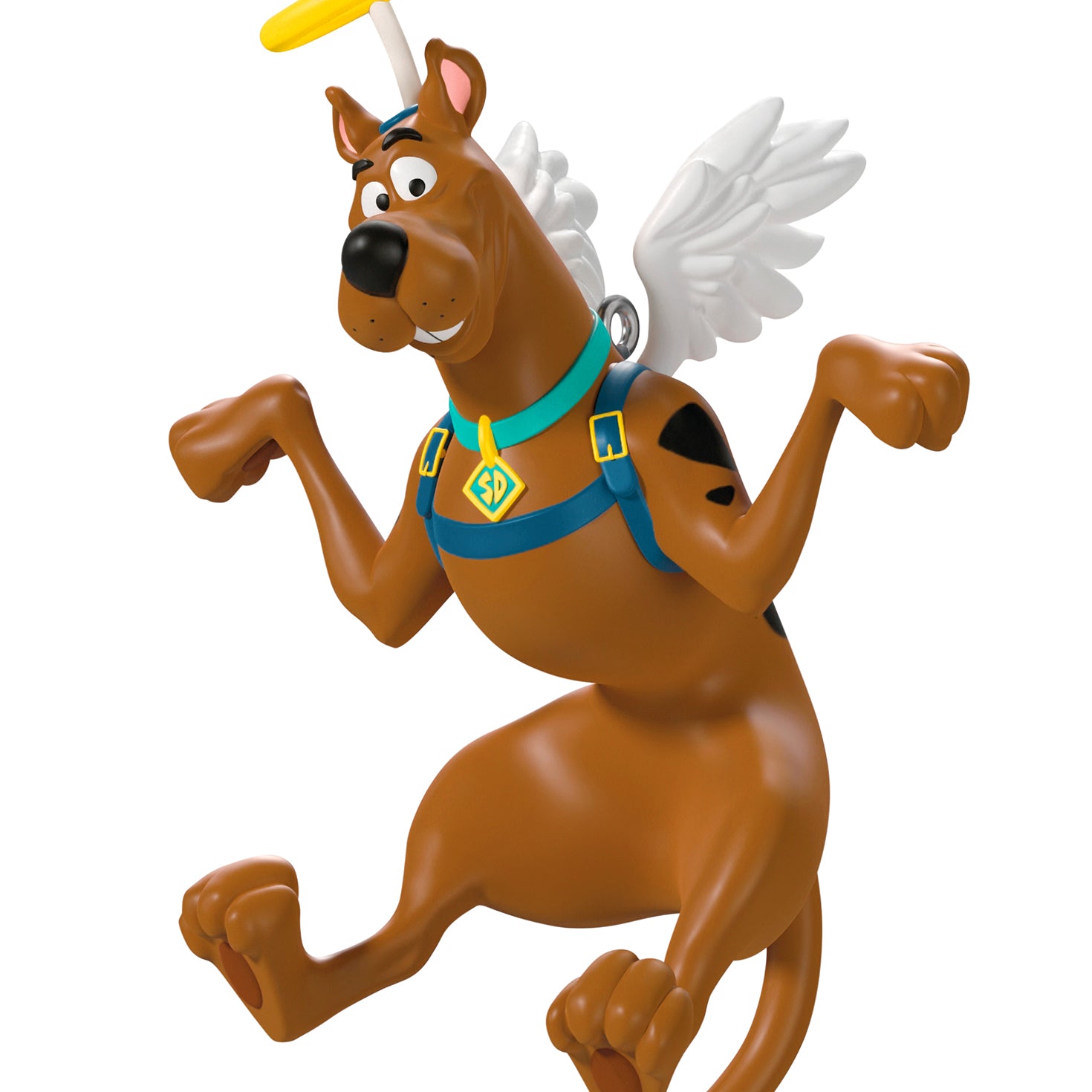 Scooby-Doo™ I've Been Good This Year — 2026 Hallmark Keepsake Christmas Ornament in brown and white with angel wings and halo, cheerful pose.