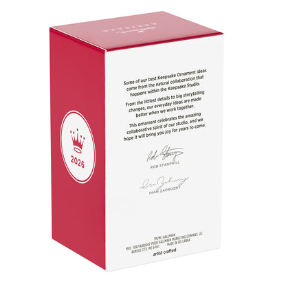 Scooby-Doo™ I've Been Good This Year — 2026 Hallmark Keepsake Christmas Ornament packaging, flat lay view with artist signatures and logo.