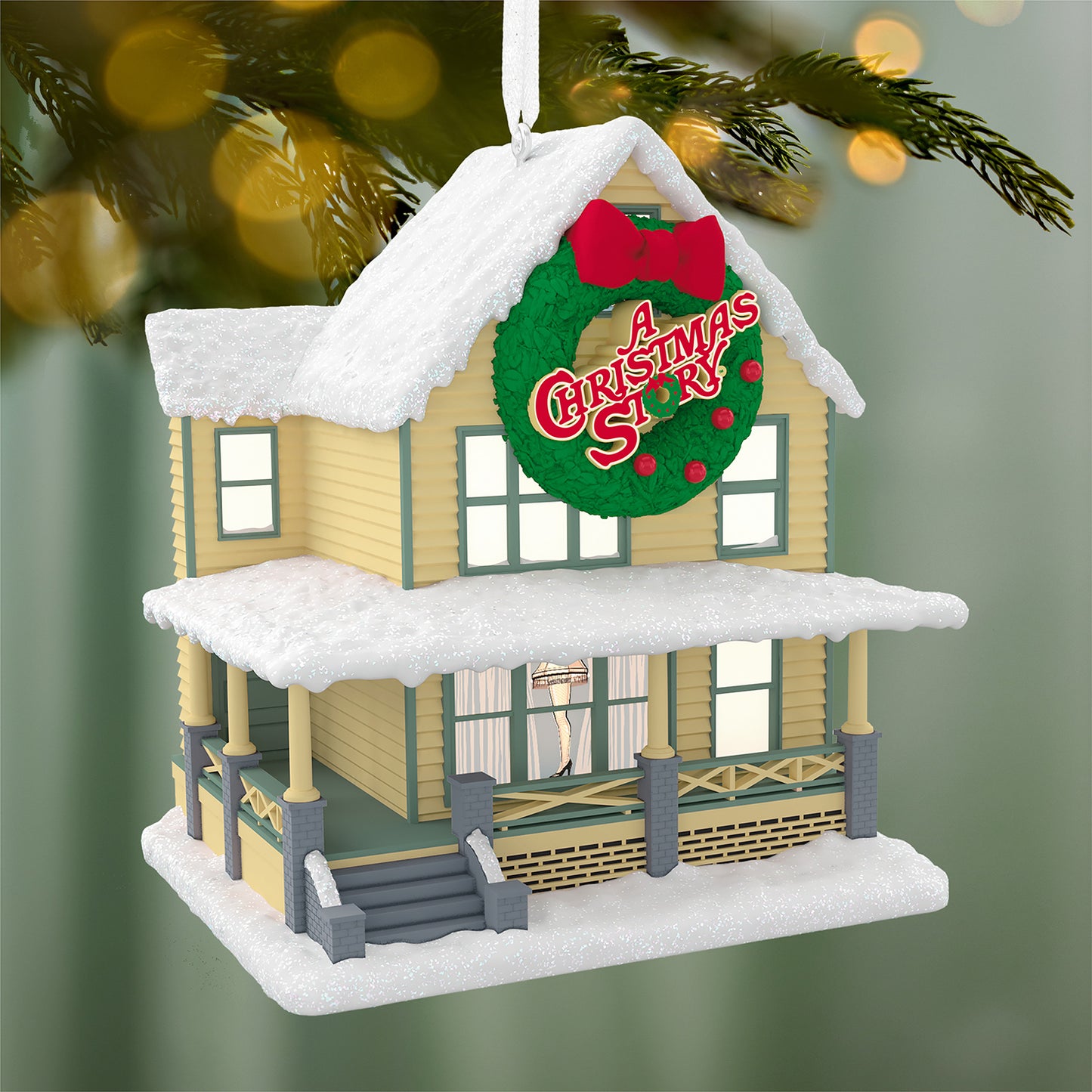 A Christmas Story The Parker House — 2026 Hallmark Keepsake Christmas Ornament, festive design with a wreath and glittery snow.
