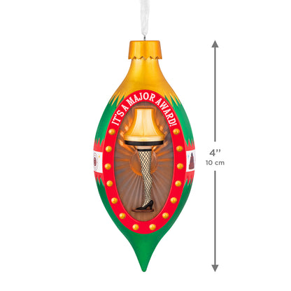 A Christmas Story It's a Major Award! — 2026 Hallmark Keepsake Christmas Ornament, vintage-style leg lamp design, 10 cm in height, angled view.