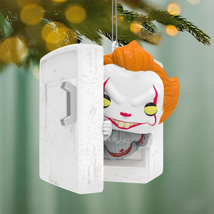 IT Pennywise Funko POP! — 2026 Hallmark Keepsake Christmas Ornament, detailed design, eerie clown emerging from refrigerator, festive decor