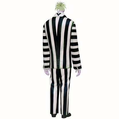 Beetlejuice Beetlejuice Bob as Beetlejuice — 2026 Hallmark Keepsake Christmas Ornament, back view, detailed black-and-white striped suit.
